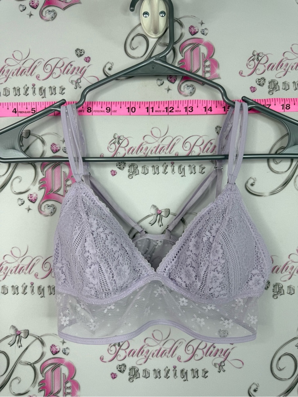 aerie bra Lacie Lavender Lace Bralette with Mesh Band